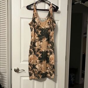 Stylish Tie-Dye Sleeveless Dress XL